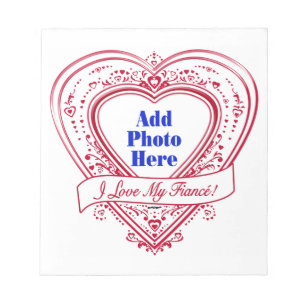 Ich Liebe mein Fiancé! Foto Red Hearts Notizblock