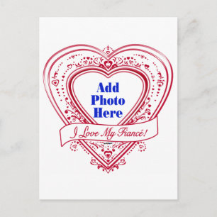 Ich Liebe mein Fiancé! Foto Red Hearts Postkarte