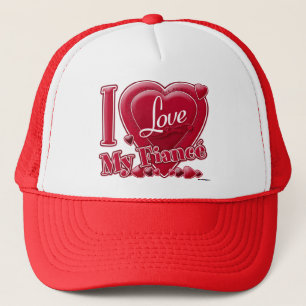 Ich Liebe mein Fiancé rot - Herz Truckerkappe