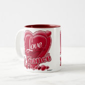 Ich Liebe mein Fiancé rot - Herz Zweifarbige Tasse (Vorderseite Links)