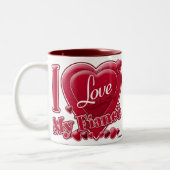 Ich Liebe mein Fiancé rot - Herz Zweifarbige Tasse (Links)