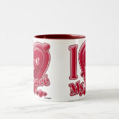 Ich Liebe mein Fiancé rot - Herz Zweifarbige Tasse (Mittel)