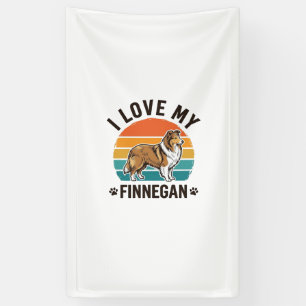 Ich liebe mein Finnegan Vintage-Hundename-Shirt-De Banner