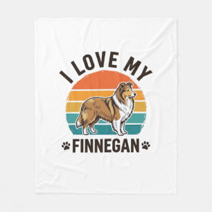 Ich liebe mein Finnegan Vintage Hundename Shirt De Fleecedecke