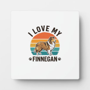 Ich liebe mein Finnegan Vintage Hundename-Shirt De Fotoplatte