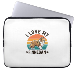 Ich liebe mein Finnegan Vintage Hundename Shirt De Laptopschutzhülle