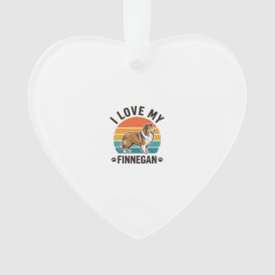 Ich liebe mein Finnegan Vintage Hundename-Shirt De Ornament