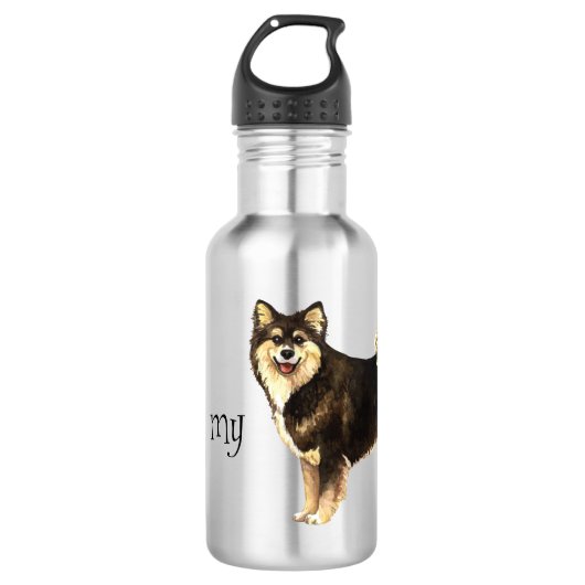 Ich Liebe mein finnisches Lapphund Edelstahlflasche (Vorderseite)