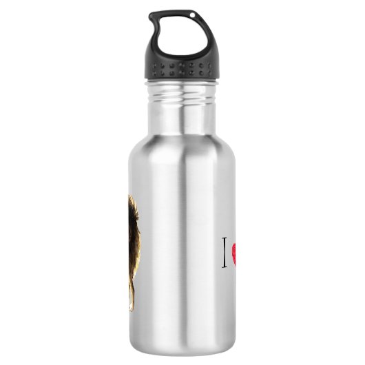 Ich Liebe mein finnisches Lapphund Edelstahlflasche (Rückseite)