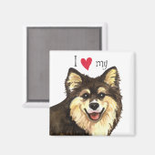 Ich Liebe mein finnisches Lapphund Magnet (Vorderseite/Rückseite)