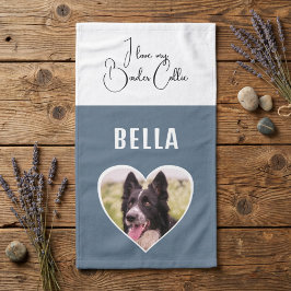 Ich Liebe mein Foto "Border Collie Dog" in Herznam Handtuch