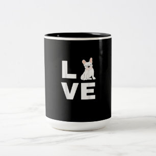 ich liebe mein Französchen französische Bulldogge  Zweifarbige Tasse