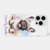Ich Liebe mein Französischer Bulldog iPhone Hülle (Rückseite (Horizontal))
