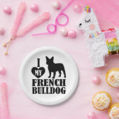 Ich Liebe mein Französischer Bulldog Pappteller (Party)