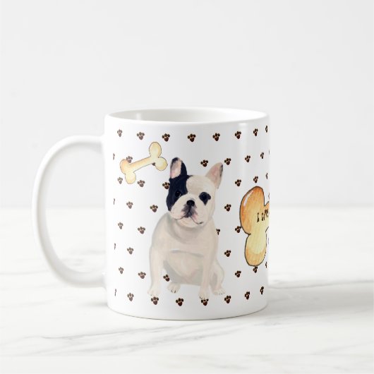 Ich Liebe mein französischer Bulldogie-Cartoon Kaffeetasse (Links)
