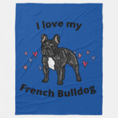 ICH LIEBE MEIN FRANZÖSISCHES BULLDOG FLEECE BLANKE (Vorderseite)
