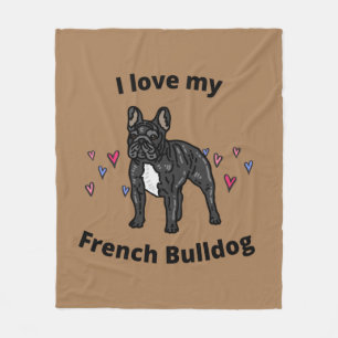 ICH LIEBE MEIN FRANZÖSISCHES BULLDOG FLEECE BLANKE