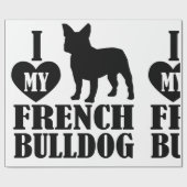 Ich Liebe mein französisches Bulldogopapier Geschenkpapier (Flach)