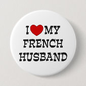 Ich Liebe mein französisches Ehemann Button (Vorderseite)