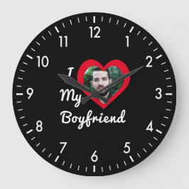 Ich Liebe Mein Freund Bae Personalisiertes Foto Große Wanduhr