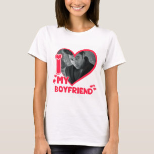 Ich Liebe Mein Freund Custom Foto Herz Liebe T-Shirt