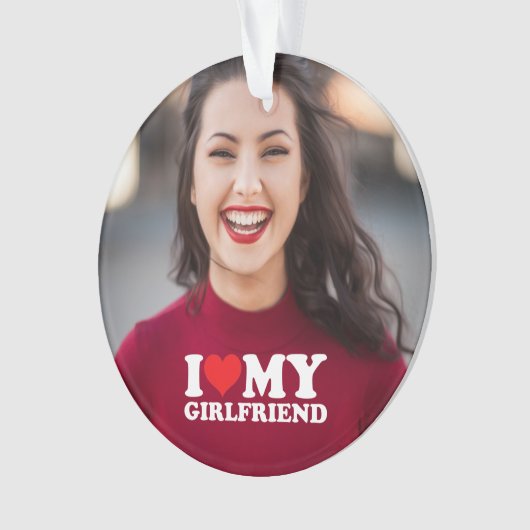 Ich Liebe Mein Freund Custom Foto Ornament (Vorderseite)