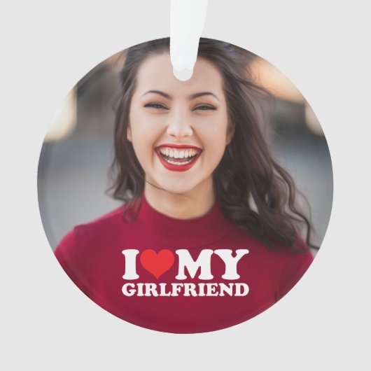 Ich Liebe Mein Freund Custom Foto Ornament (Vorderseite)