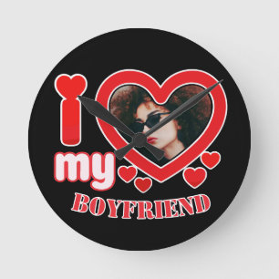 Ich Liebe Mein Freund Custom Foto Runde Wanduhr
