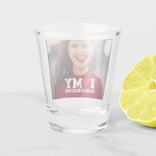 Ich Liebe Mein Freund Custom Foto Schnapsglas (Rückseite)