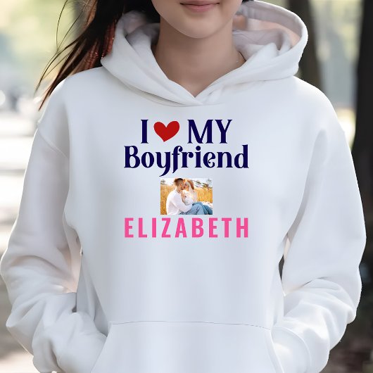 Ich Liebe Mein Freund Custom Foto Sweatshirt
