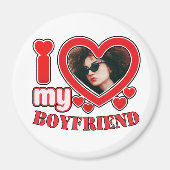 Ich Liebe mein Freund Custom Heart Foto Magnet (Vorne)