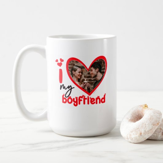 Ich Liebe mein Freund Foto Geschenk Kaffee Tasse (Mit Donut)