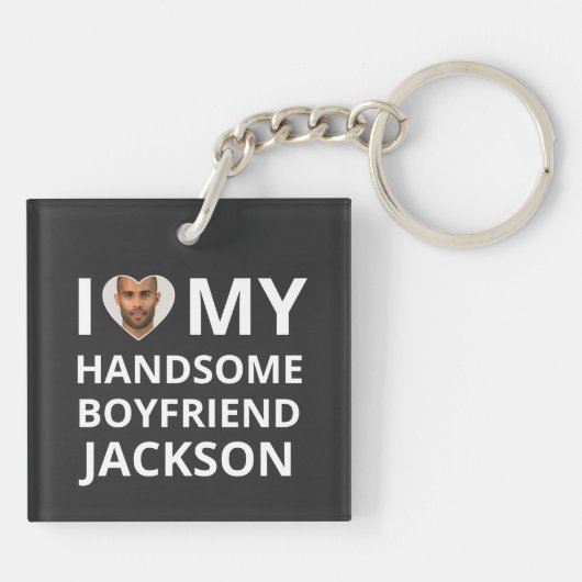 Ich Liebe Mein Freund Foto Herz Funny Freundin Schlüsselanhänger (Rückseite)