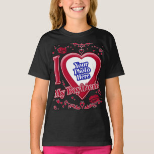 Ich Liebe Mein Freund Foto Kiss Red Hearts Black T-Shirt