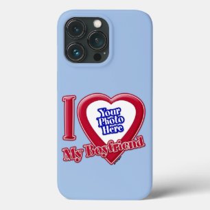 Ich Liebe Mein Freund Foto Red Heart Baby Blue Case-Mate iPhone Hülle