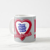 Ich Liebe mein Freund Foto Red Heart Grau Kaffeetasse (Vorderseite Links)