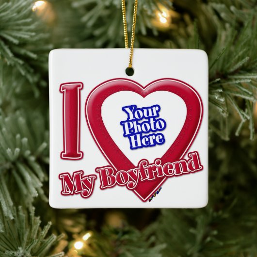 Ich Liebe mein Freund Foto Red Heart Keramikornament (Baum)