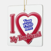 Ich Liebe mein Freund Foto Red Heart Keramikornament (Links)