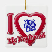 Ich Liebe mein Freund Foto Red Heart Keramikornament (Rückseite)