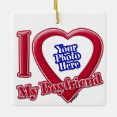 Ich Liebe mein Freund Foto Red Heart Keramikornament (Vorderseite)