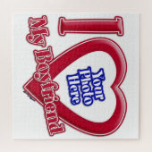 Ich Liebe mein Freund Foto Red Heart Puzzle (Horizontal)