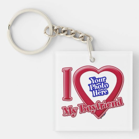 Ich Liebe mein Freund Foto Red Heart Schlüsselanhänger (Vorderseite)