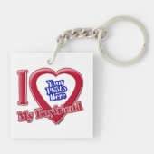 Ich Liebe mein Freund Foto Red Heart Schlüsselanhänger (Rückseite)