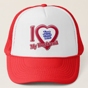 Ich Liebe mein Freund Foto Red Heart Truckerkappe