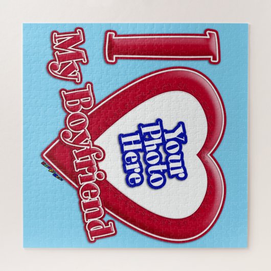 Ich Liebe mein Freund Foto Red Heart Türkis Puzzle (Horizontal)