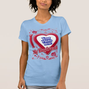 Ich Liebe mein Freund Foto Red Hearts Baby Blue T-Shirt