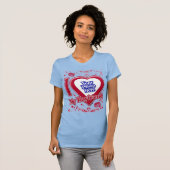Ich Liebe mein Freund Foto Red Hearts Baby Blue T-Shirt (Vorne ganz)