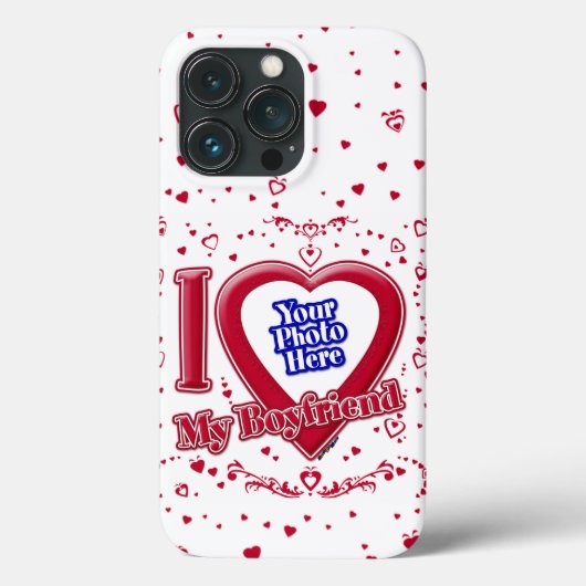Ich Liebe mein Freund Foto Red Hearts Case-Mate iPhone Hülle (Rückseite)
