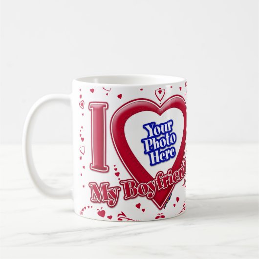 Ich Liebe mein Freund Foto Red Hearts Kaffeetasse (Links)