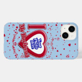 Ich Liebe mein Freund Foto Red Hearts Light Blue Case-Mate iPhone Hülle (Rückseite (Horizontal))